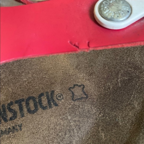 BIRKENSTOCK GIZEH 2025 TANGO RED PATENT Birko Flor T Strap Thong Sandal Sz 42/11 - Picture 11 of 11